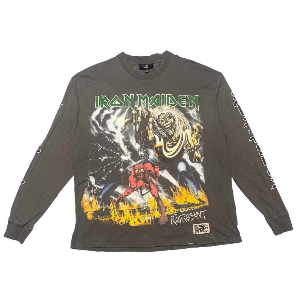 Represent x Iron Maiden Number Of The Beast Long Sleeve Shirt Men’s Medium